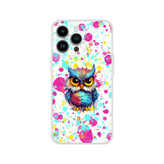 Colorful Owl White Flexi case